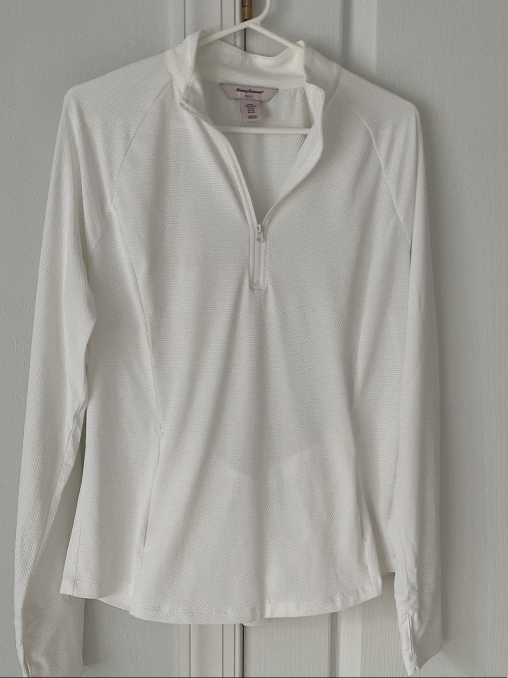 Tommy Bahama White Quarter-Zip Performance Sweater XL